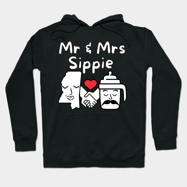 Mr and Mrs Sippie - Mississippi Pun Hoodie by Caregiverology